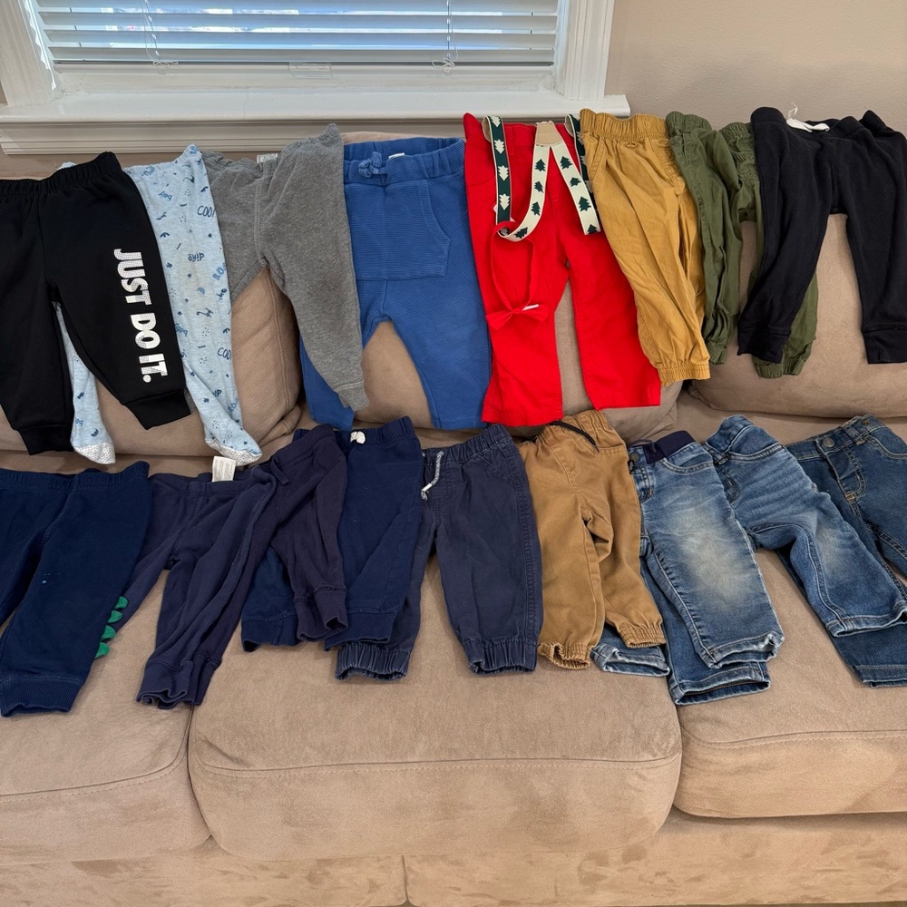 Bundle of 17 Stylish Kids Bottoms Collection size 12mos - Picture 2 of 4